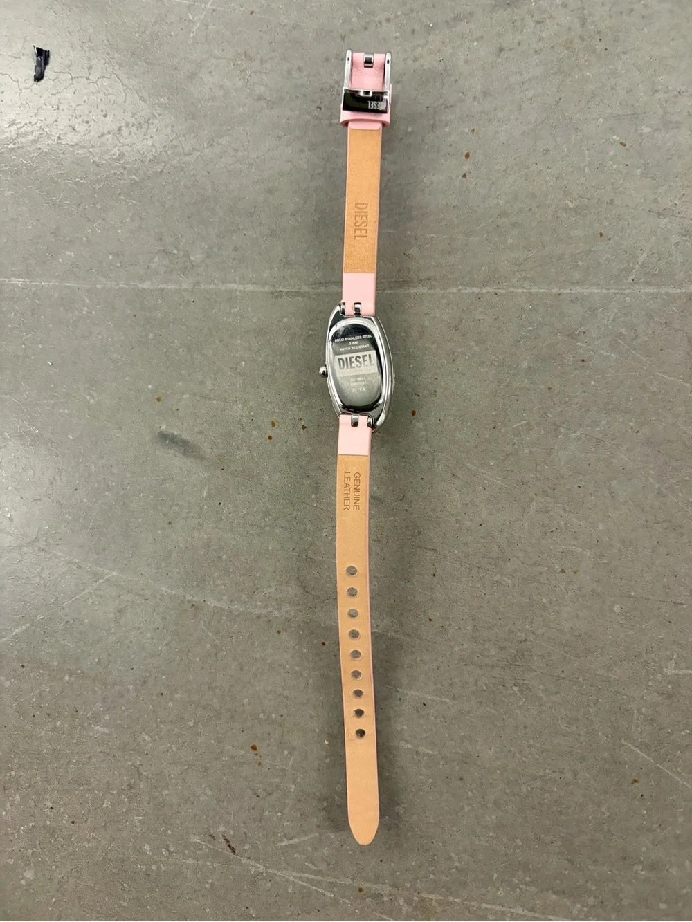 DIESEL DZ5621 PINK LEATHER WATCH & MATCHING RING SET NWT